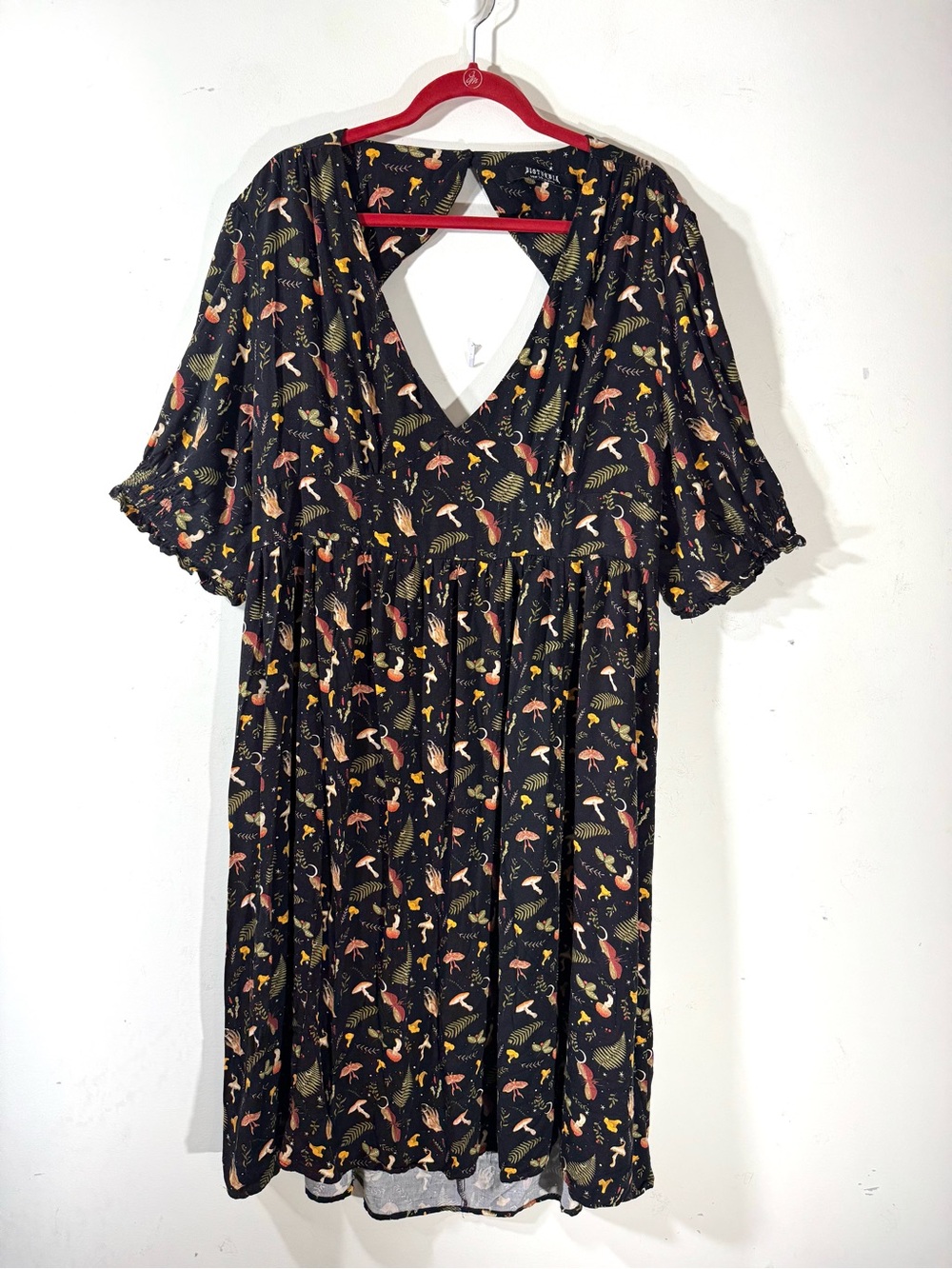 Disturbia Liviana Midi Dress Sz 16 Mushroom Occult Whimsigoth Witchy Forest - Picture 4 of 15